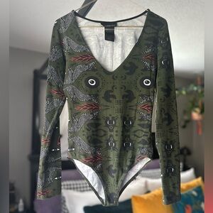 ******SOLD******* Nooworks Black Sean Long Sleeve Bodysuit, Small, VGUC.